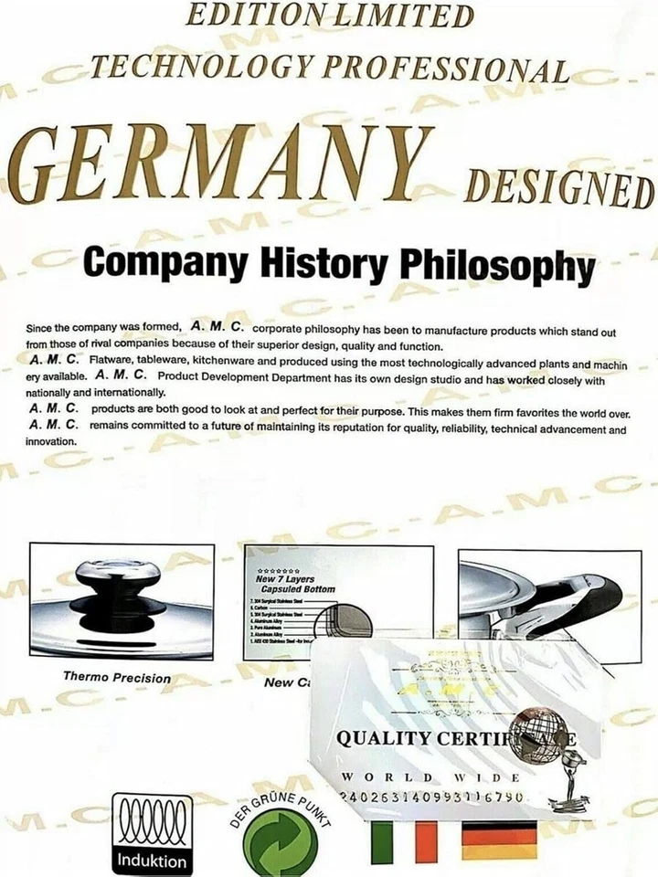A.M.C. Antihaft Induktions Kochgeschirrset aus 23-teiligem Edelstahl - Bild 3 von 4