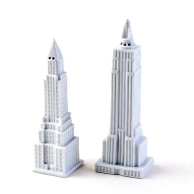 Chrysler and Empire State Building Salt Pepper Shaker Set White 