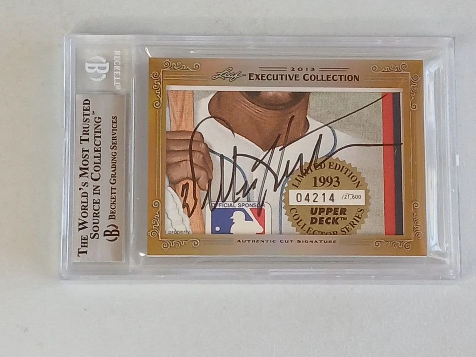 AL KALINE & WILLIE HORTON Legends 2013 Leaf Exec Obra Maestra 1/1 Doble Corte Automático Foto 3 de 4