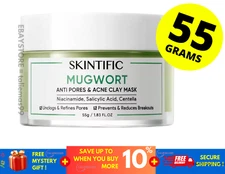 SKINTIFIC Mugwort [55g] Anti Acne Clay Mask Reduces redness, inflammation, pores