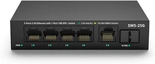 5 Port 2.5G Ethernet Unmanaged Network Switch w/10G SFP 45Gbps Capacity