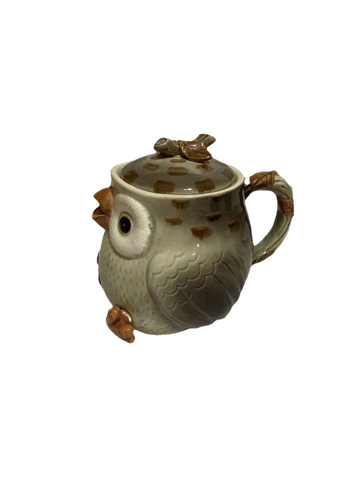 Fitz & Floyd Woodland Owl Teapot & Mug Set Japan 1978 FF Marked Vintage - Image 4 of 4