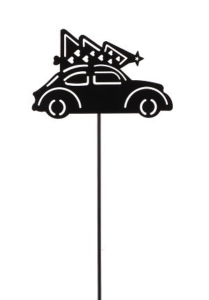 Trendline Deko Eisen Figurenstecker Auto Mit Tannenbaum 35 X 0,5 X 7,5 Cm-image