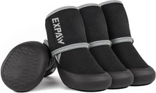 NIB WATERPROOF DOG BOOTS ANTI-SLIP BLACK REFLECTIVE MEDIUM