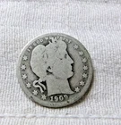 1909 SILVER BARBER QUARTER