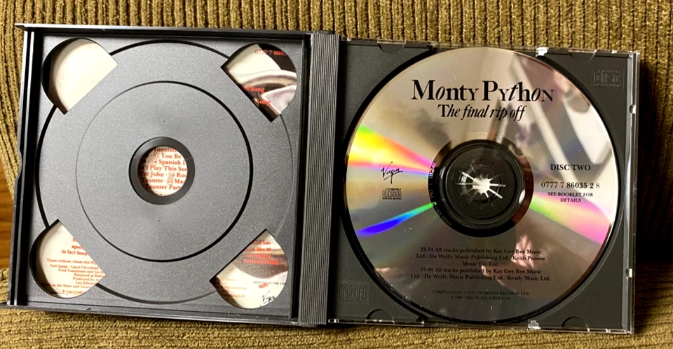 Monty Python: The Final Rip Off (CD, 1987, 2-Disc Set) - Compilation of Classics - Image 4 of 4