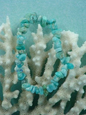 Amazonite Chip Bracelet approx 7 inches elastic banding