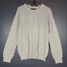 Tommy Hilfiger Men's Flag Logo Crewneck Sweater 78J8322 Medium Gray Heather Sz L