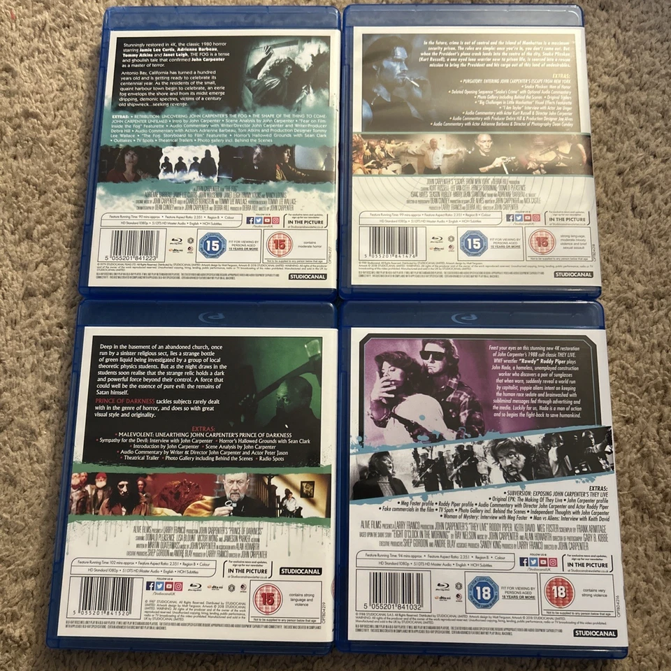 StudioCanal John Carpenter *REGION B* Blu-ray Bundle Lot - 4 Movies - Image 2 of 2