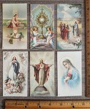 6 Special 1930s Holy Cards All Different Ital...