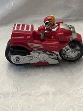 Paw Patrol Moto Pups Marshall Deluxe Pull Back Motorcycle Vehicle And Figure
