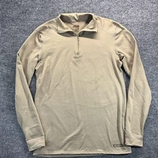 XGO Quarter Zip Shirt Mens Medium Coyote Brown Base Layer Acclimate Dry Made USA