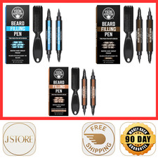 Viking Revolution Beard Pen 2 Pack - Black Beard Pencil Filler for Men Lapiz P