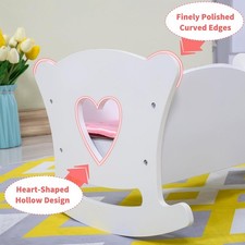 Baby Doll Wooden Girls Toys Rocking Crib Cot Bed Furniture Pink Bedding Set