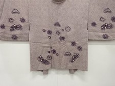7681318: JAPANESE KIMONO / ANTIQUE HAORI / SILK / ALL SHIBORI / MAPLE FLOWERS