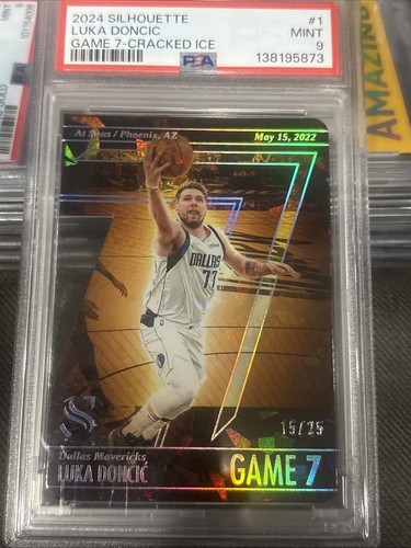 Panini 2024-25 Silhouette Luka Dončić Game 7 Cracked Ice #1 /25 PSA 9