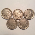 5 BUFFALO NICKELS  FREE SHIP D-44 1913 T1, 1915-D, 1916-D, 1918-S, 1923-S