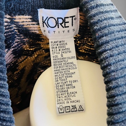 Victorian Style Koret Sweater Womens Petite Wool Blend Coogi Style Knit Cardigan - Picture 4 of 7