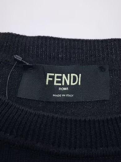 FENDI/DEMON EYES KNITTED/Lightweight Wool Sweater/Size 44/Black/FZZ464 A73Q thumbnail 3