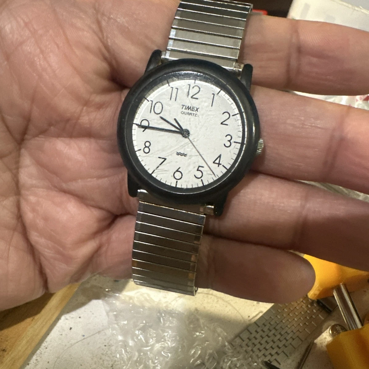 Working Timex Black & White Round Face  Stretch Strap Quartz Watch 32mm Fit 7.5 Buy Timex Timex Waterbury Collection Premium Quality Men main image 2