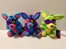 Funko Plushies FNAF Five Nights At Freddy's Blacklight Foxy Peluche B/P/G Nuovo con etichette