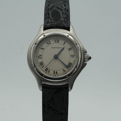 CARTIER PANTHERE COUGAR 987906 STAHL VINTAGE SCHÖN 25MM CA200 TOP ZUSTAND