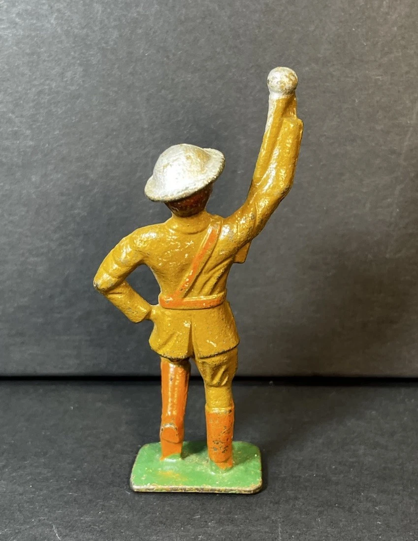 Vintage Drum Major Marching Toy Soldier - Gray Iron Solid Metal Dime Store
