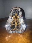 Steuben Partridge in a Pear Tree Sculpture Crystal 18kt Gold by Lloyd Atkins
