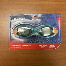 Speedo Hydrofusion Pro Swim Goggles - Ages 14 and up - Turquoise  Coral - NEW