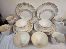Home Trends Country Crock Oatmeal SERVICE FOR 4 Plates Bowls Mugs 16 PCS