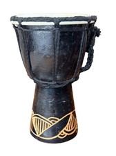Djembe Drum, Hand Carved Bongo, African Inspired Music, Unique Decor, 7.5 Tall