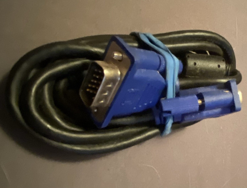 VGA/SVGA D-Sub Male to Male Monitor Cable, Black Cable w/ Blue Connectors