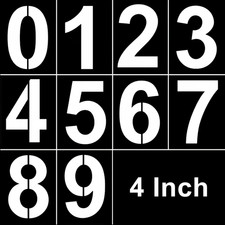 4 Inch Number Stencils 0-9 Plastic Number Stencils Digital Templates Style A