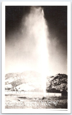 #ad #ad Vintage Real Photo RPPC Postcard Old Faithful Geyser Yellowstone National Park $5.75