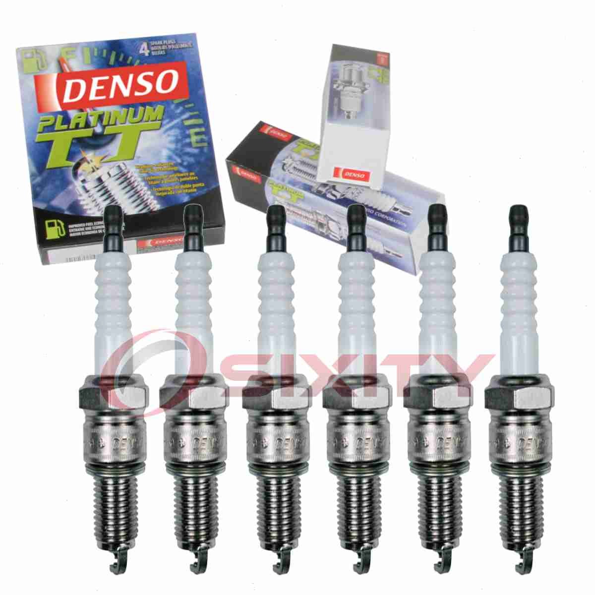 6 pc Denso Platinum TT Spark Plugs for 1990-1991 Chrysler TC Maserati 3.0L yi