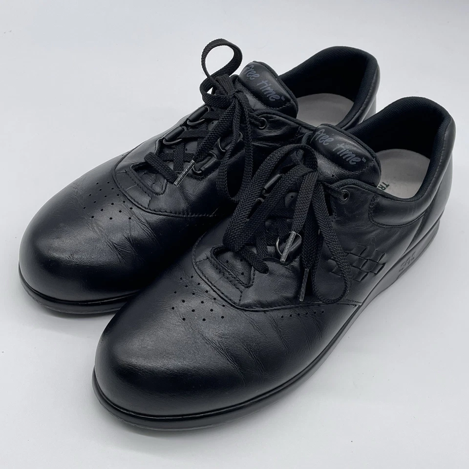 Zapato Deportivo SAS Para Mujer Delgado Tiempo Libre Cuero Negro Cómodo para Caminar Talla 11 M Foto 2 de 4