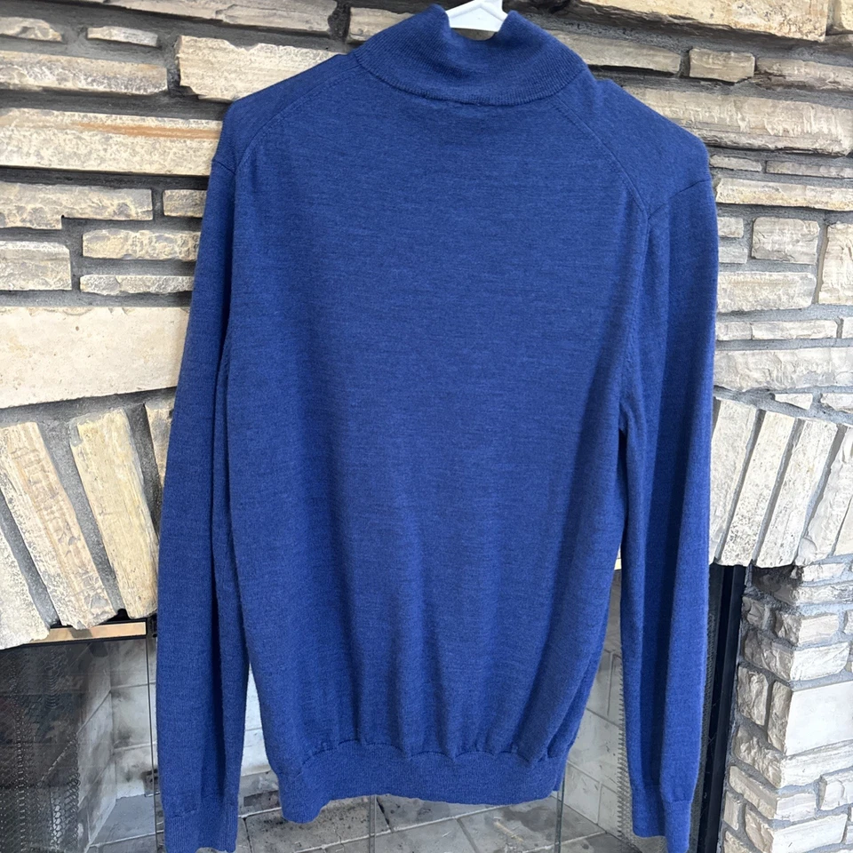 Gap 1/2 Zip Sweater Men M Extra Fine Merino Wool Pullover College Preppy V Neck - Image 3 of 4