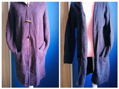 Strickmantel Cardigan Strickjacke Taschen Paket Set Gr. 40/42 Gina Benotti Lila