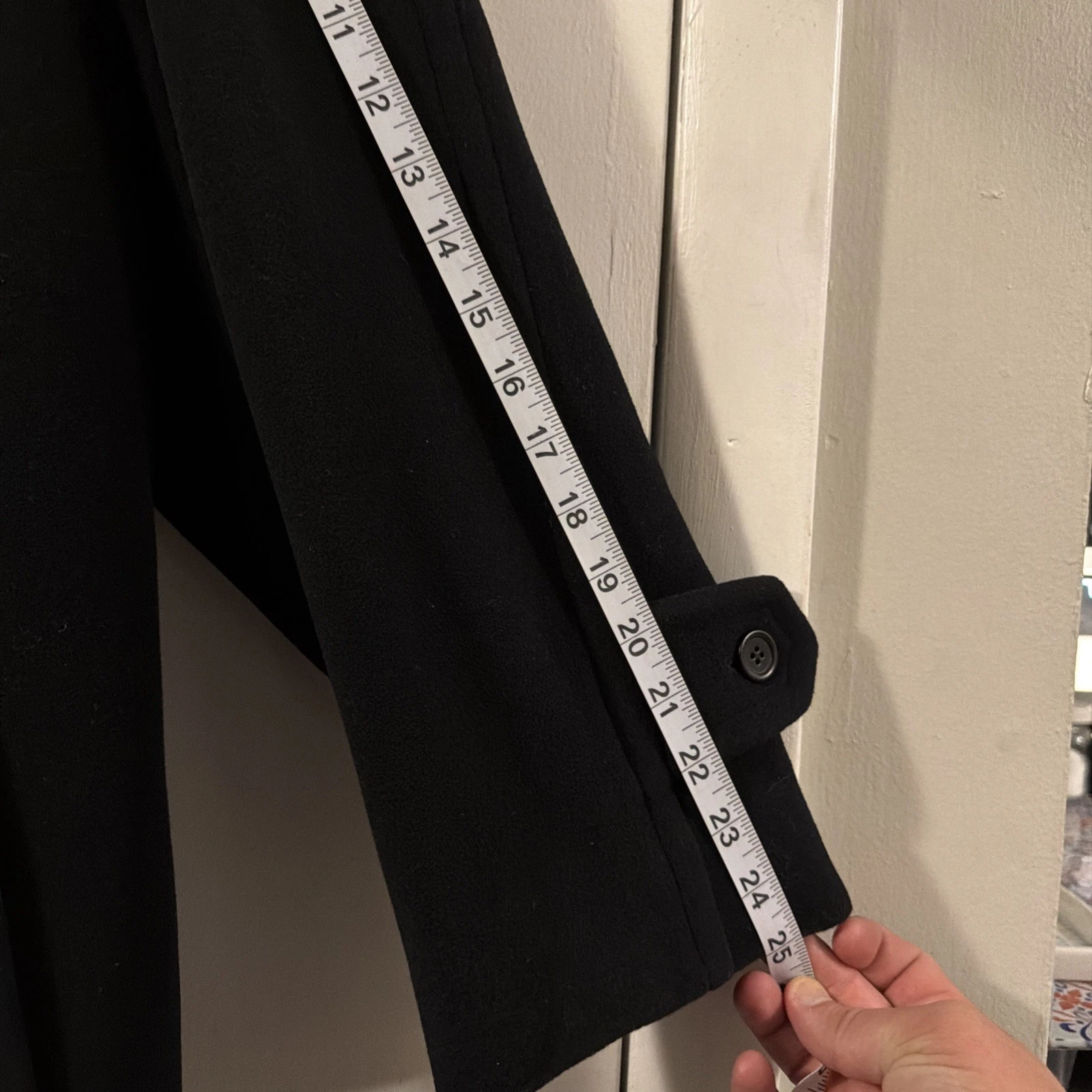Brooks Brothers Elliot Wool Overcoat Black 100% Pure Wool Made in Italy Mens 42 - product detail image 9