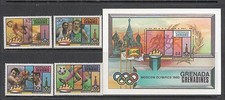 Grenada Grenadinen - Post Yvert 338/41 + H.49 MNH Olympiade Moskau