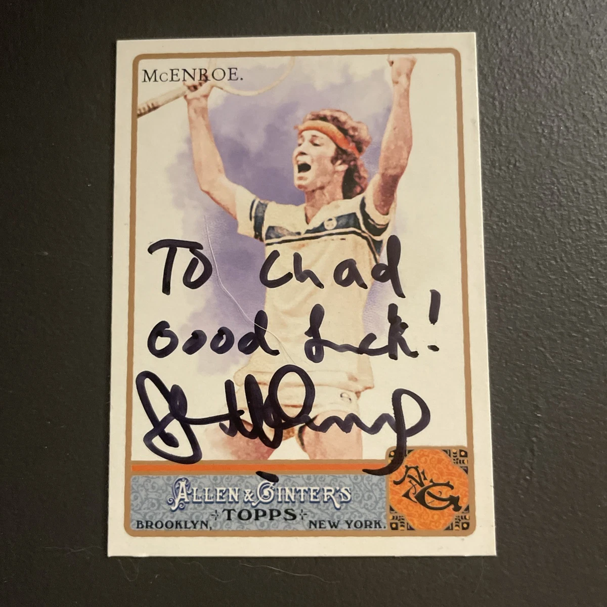 Photo 4x6 dédicacée signée John McEnroe garantie authentique