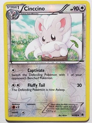 REVERSE HOLO Cinccino 85/98 PL - Emerging Powers Pokemon Card - Mizue Art