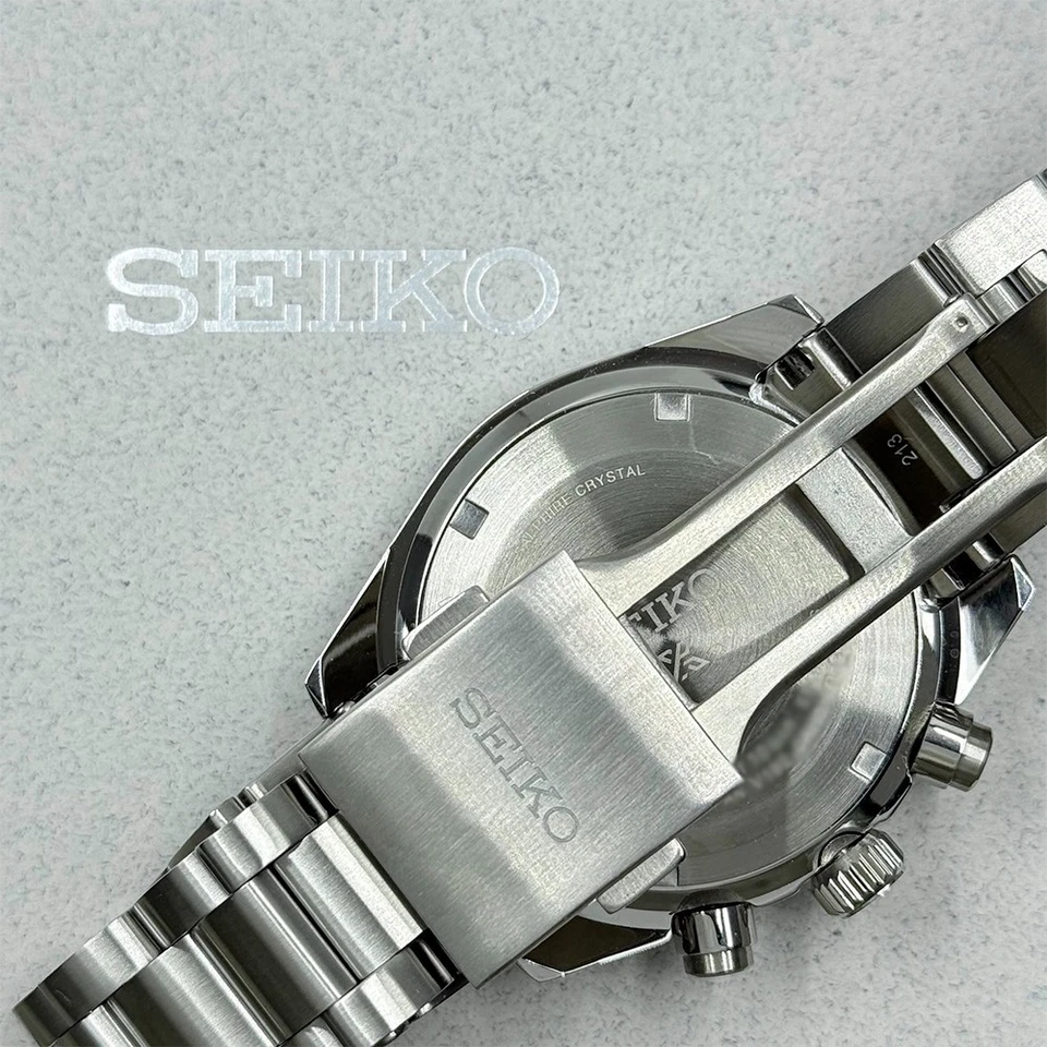 Reloj cronógrafo Seiko Prospex Speedtimer para hombre esfera azul claro solar SSC935 Foto 4 de 4
