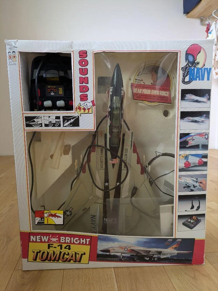 New Bright F-14 Tomcat Radio Control Rc Airplane Vintage Toy 30+ Years Old - Image 3 of 4