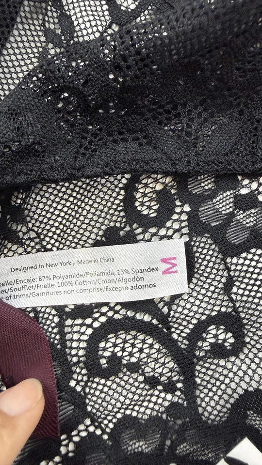 Adore Me Panties Womens Medium Black Lace Hook Strappy High Waist Lingerie - Image 4 of 4