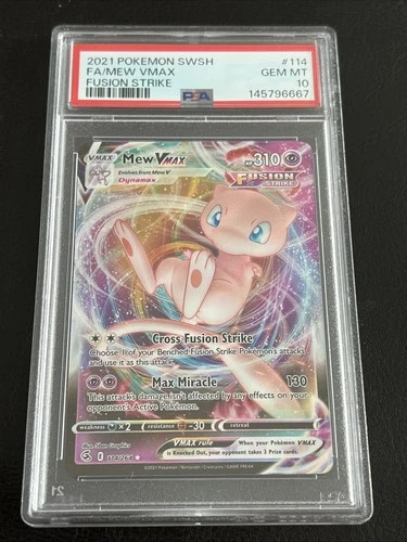 MEW VMAX PSA 10 FUSION STRIKE #114/264 ENGLISH 2021 POKEMON SWORD & SHIELD