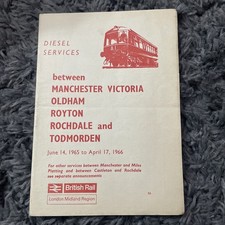 British Rail Timetable memorabilia Manchester to todmorden 1965-1966