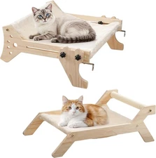 HOOBRO Cat Window Perch with Support Legs Indoor Elevated Cat Hammocks Set of 2