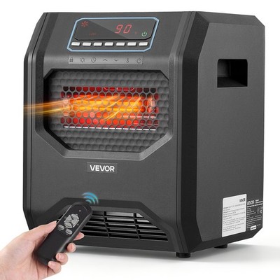 VEVOR Infrared Heater 1500W Electric Space Heater with Remote Control Black