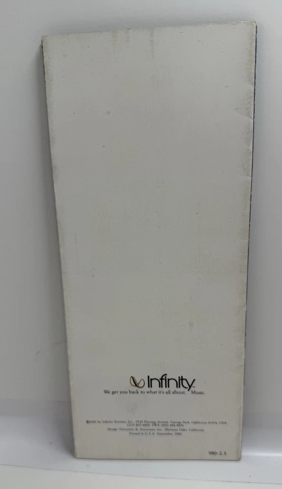 Folleto de altavoces Infinity 1980 RARO, EN MUY BUEN ESTADO, InfiniTesimal, estándar 1,5, RSb, RSa Foto 2 de 4